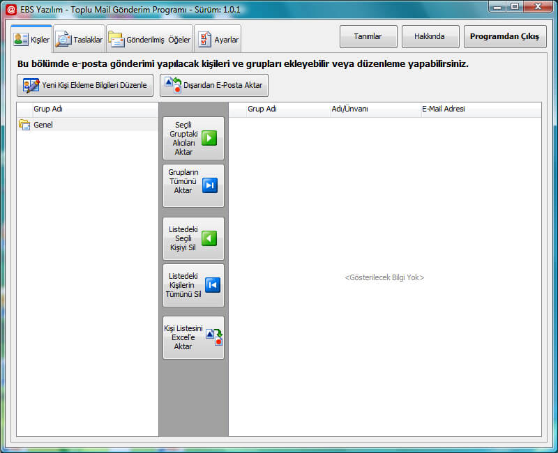 Toplu Mail Gönderim Programı Ekran Görüntüsü