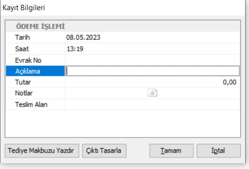 Veresiye Takip Programı: Ödeme Ekranı