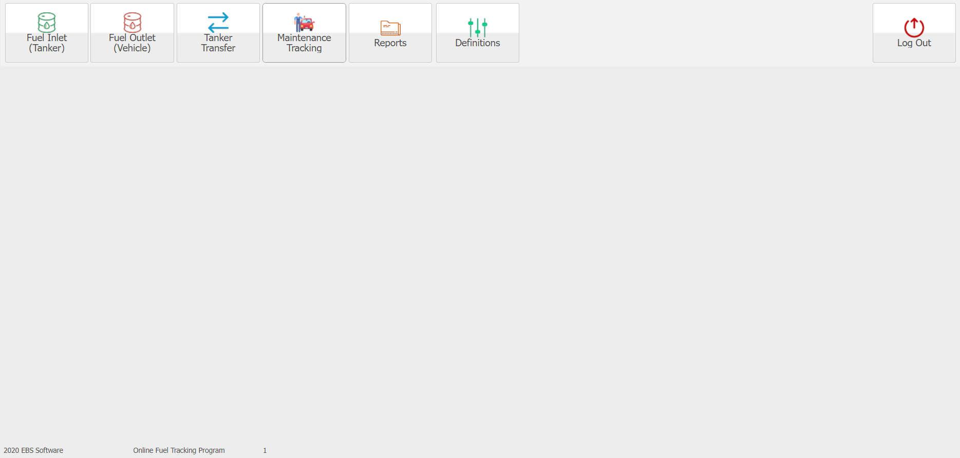 Fuel Tracking Program Main Menu