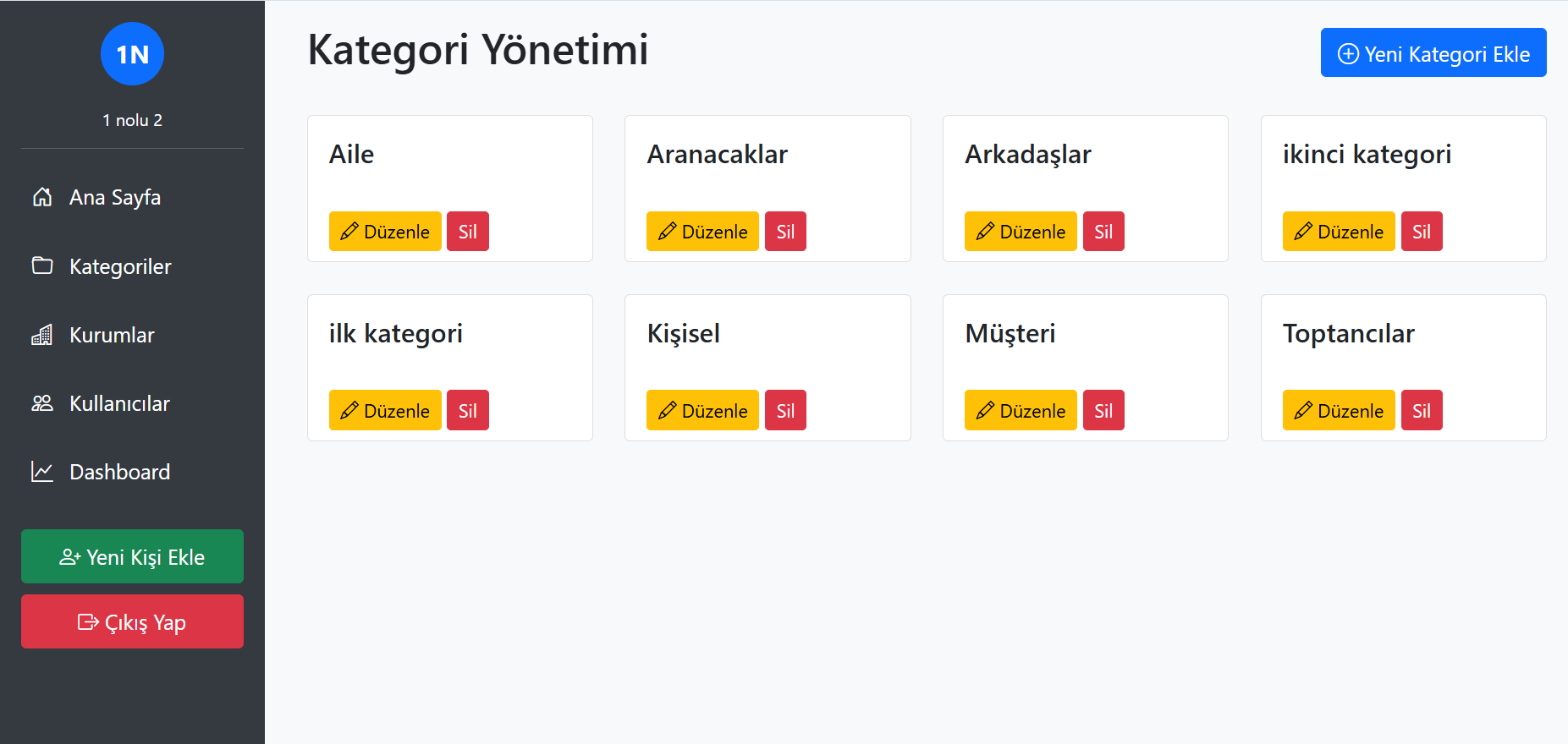 Kategori Yönetimi